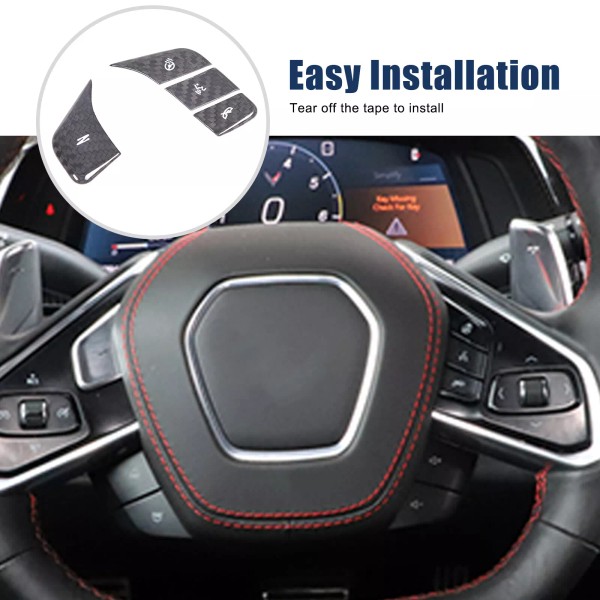 AUG Real Carbon Fiber Steering Wheel Switch Button Sticker For