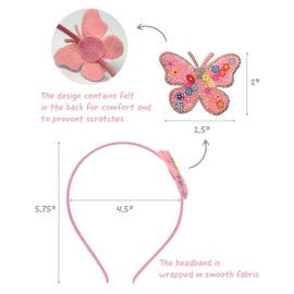 Bowbear Crystal Party Headband, Glittery Butterfly