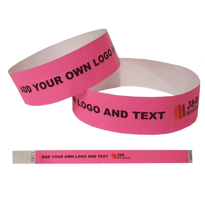 Armbänder personalisiert aus Tyvek, 100 Stück pro Packung (19 mm)
