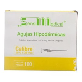 Sensi Medical Aguja HiPodérmica Sensimedical 20gx38 Mm Amarilla Caja 100u