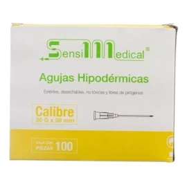 Sensi Medical Aguja HiPodérmica Sensimedical 20gx38 Mm Amarilla Caja 100u