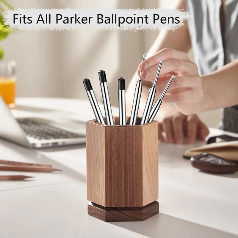 Mauepersu Pack of 16 Ballpoint Pen Refills, Large Capacity Refills,