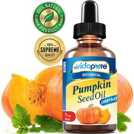 MYVIDAPURE PUMPKIN SEED OIL WILD GROWTH Pure REFINED 1 Fl.oz.- 30 ml. For Skin, Face, Body, Hair and Lip Care
