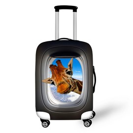 Dremagia Giraffe Funny Travel Luggage Cover Anti-scratch Dust-Proof Baggage Suitcase Protector Fits 22-25 Inch Luggage