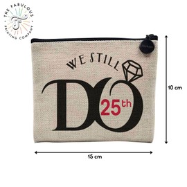 Tasche aus Leinen – We Still Do 25th Hochzeitstag Feier Geschenkidee Paar Hochzeit – Kosmetiktasche aus Leinen in Leinenoptik – Geldbörse – 15 x 10 cm, C 25, 15 x 10 cm, Kosmetiktasche