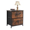 JHK Nightstand with 2 Fabric Drawers End Table Side Table