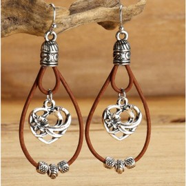 Western Earring for Women Chunky Hypoallergenic Turquoise Earrings for Women Statement Western Country Jewelry (Heart)