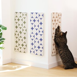 FUKUMARU 3PCS Cat Scratcher, 23.6 Inch Extra Long Cardboard Cat Scratch Pad for Wall, Multifunctional Cats Scratching Board Indoor, Durable Wall Mounted Scratching Pads for Corner Sofa Couch
