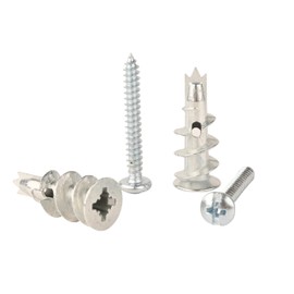 PRANSI Zinc Drywall Anchors and Screws Kit – 30pcs #8 x 1-1/4” Self Drilling Metal Wall Anchors – Heavy Duty Drywall Anchors Hold Up to 75lbs – No Pre-Drill Required