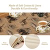 Retro Rustic Table Runner, Moose Deer Bear Leaf Forest Tree