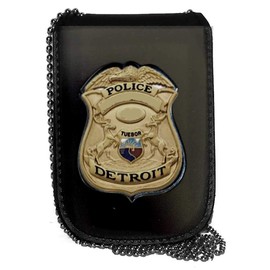 Detroit Police Recessed Badge and ID Neck Holder (Cutout PF187, 2.6 inches tall)
