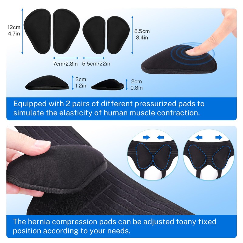 KUAZIDAR Hernia Belt for Men & Women - Single/Double Inguinal