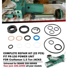 328.12002 Floor Jack Seals Kit for Sears Craftsman Jack 1.5 Ton 328.12001,328 Series Floor Jack All Years (22Pcs Jack Seals Kit)