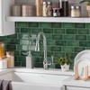 Subway Backsplash Tile Peel and Stick, Forest Green Self Adhesive