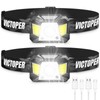 Victoper Rechargeable Headlamp 2 Pack, Motion Sensor Head Lamp with