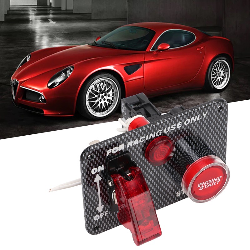 Ignition Switch Panel Kit 12V 40A Carbon Fiber Racing Style