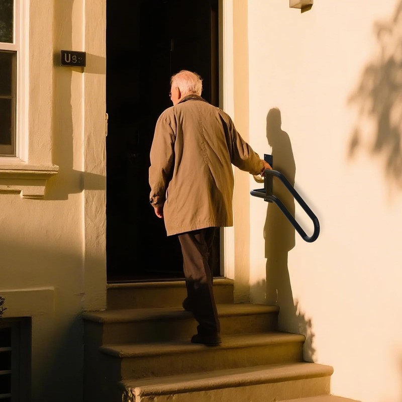 Right Side Wall Mounted handrail, Garge Door Stair Railing for