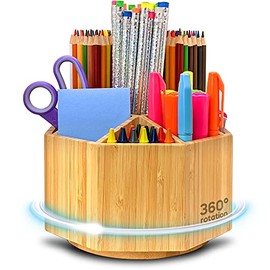 Pencil Organizer For Desk - Bamboo Desk Organizer - Pencil Holder For Kids - Kids Desk Organizer - Art Supply Organizer For Kids - Pen Holder For Desk - Art Supply Caddy - Pen Organizer For Desk