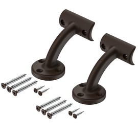 Meranti Aluminum Handrail for Indoor or Outdoor Steps and Stairs – Hand Rails for Elderly – DIY Complete Stair Railing Kit (3' Length, Bronze Textured)