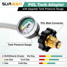 SURIEEN 10FT High Pressure Braided Propane Hose Extension with Convert Adapter, 3/8"Male Flare, 3/8" Male to 1/4" FNPT 1/4" MNPT 3/8" MNPT, 1/4"FNPT to 7/16"-24UNF Male for BBQ Grill, Heater, Fire Pit