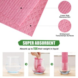 Homaxy Swedish Dishcloths for Kitchen, 6 Pack Reusable and Washable Cellulose Sponge Cloths Dish Towels, Absorbent and No Odor Paper Towels for Dishes ＆ Counters, Multicolor