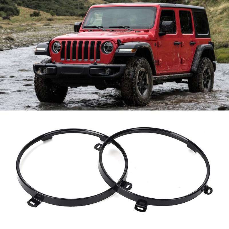 2Pcs 7inch Headlight Retaining Rings, Headlight Mounting Bracket Ring for