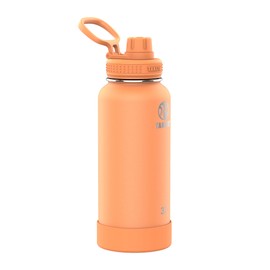 Takeya Actives 32 oz Vacuum Insulated Stainless Steel Water Bottle with Spout Lid, Premium Quality, Tart Orange