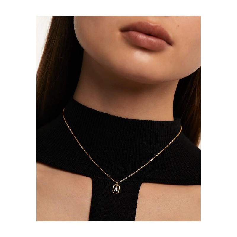 PDPaola Mini Letter A Necklace Letter Name Chain Gold, Sterling