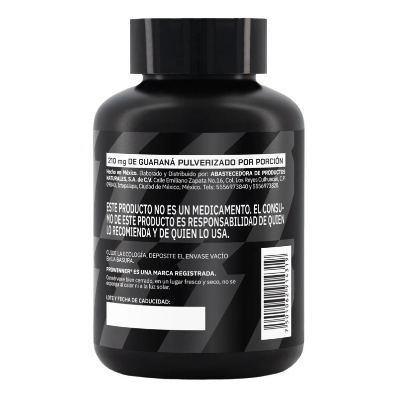 Taurina Cafeina (60 Caps) Prowinner Sin Sabor