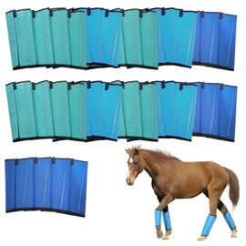 VirgoCCY Set of 44 Loose Fitting Horse Fly Boots, Breathable Mesh Boots Protective Horse Leg Wraps, Horses Leggings for Preventing Flies and Mosquitoes Bites-Reduces Leg Fatigue (Blue Colors)