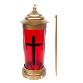 Grave Cemetery Decorations for Grave Cemetery Eternal Light Metal Memorial Lantern Candle Lamp with Candle Holder and 11.8 Inches Solid Garden Stakes