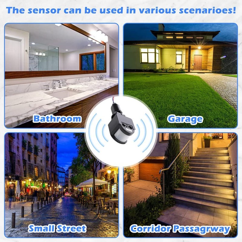 Aqevn 3pcs Black Motion Detector Motion Sensor Light Switch Outdoor