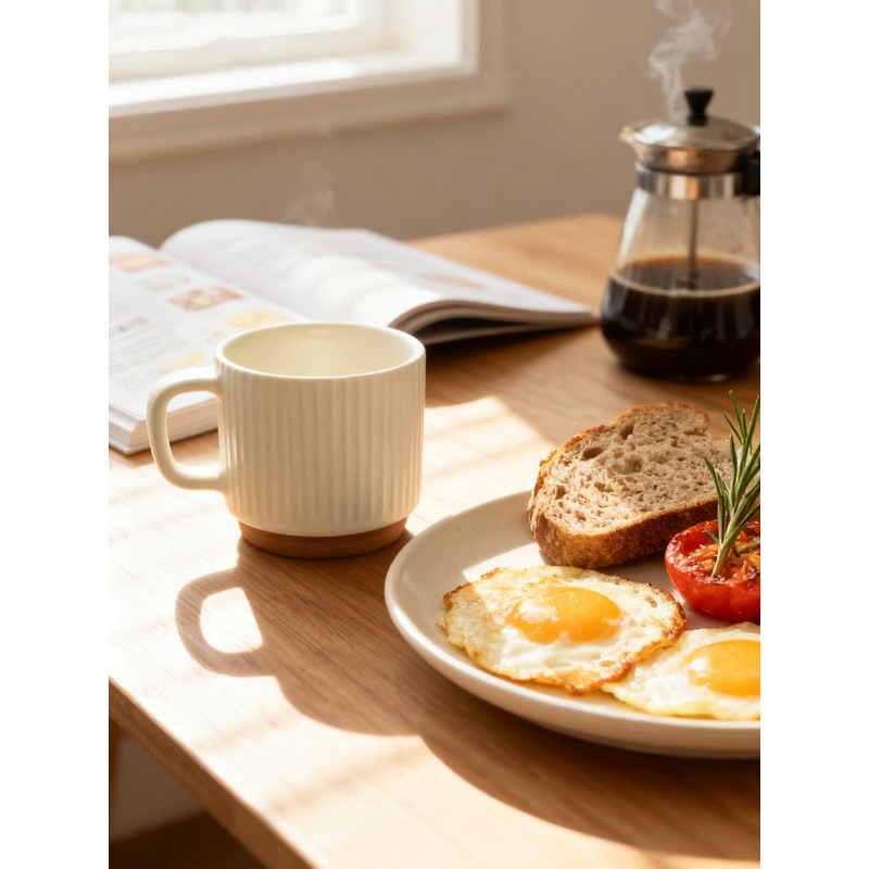 COIKZLY 10OZ Small Coffee Mugs with Stripe Patterns Set of
