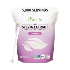 Durelife 100% Pure stevia extract sweetener 8 oz | No Erythritol, NON-GMO Project Verified, No Fillers, Zero Calorie Sugar Substitute | No Aftertaste | Micro-Spoon Included | 8 oz