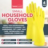 SOL 4prs Rubber Gloves Small, Multipurpose Househould Cleaning Gloves, Non-Slip