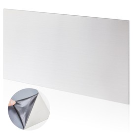 Otoolling 1 Pcs 430 Stainless Steel Sheet Metal 24GA Metal Plates Panel #4 Brushed Finish Magnetic Mount Board Wall Food Truck Restaurant Crafting Kitchen Floor Trailer Garage Gym (12 x 4 Inches)