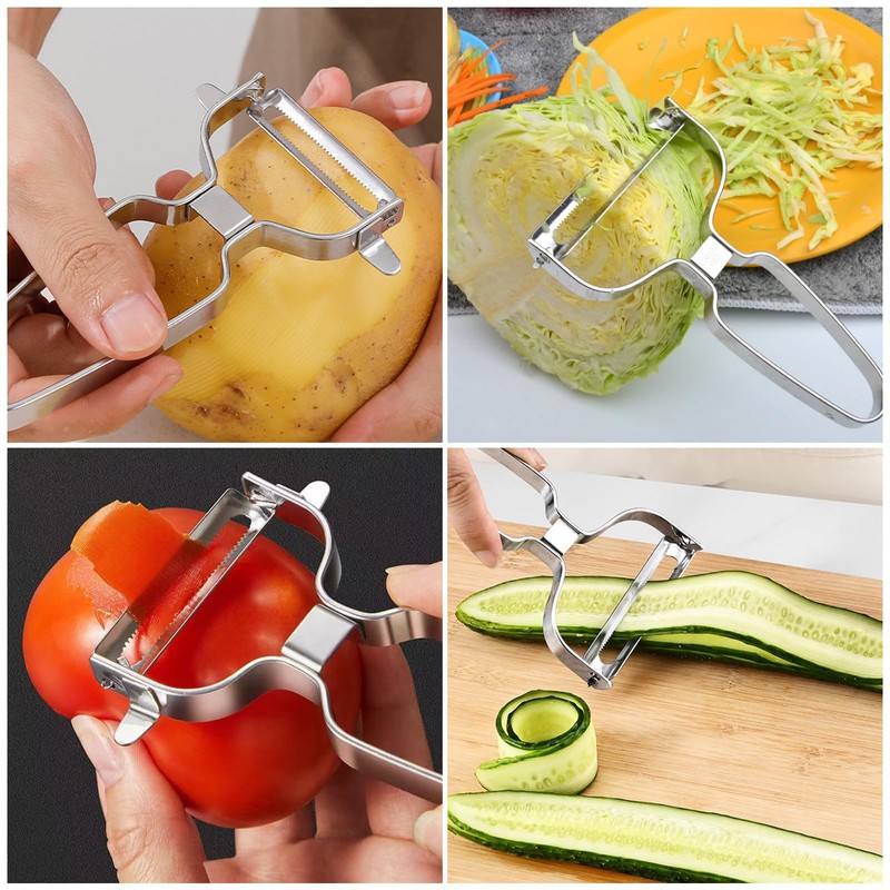 Alethron Peeler, 2 Styles Peeler Set, Stainless Steel Vegetable Peeler,