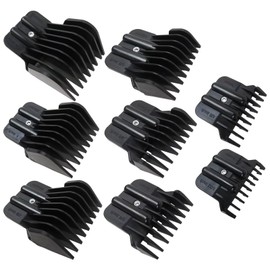 Performance 8PCs Clipper Guards Fit for Wahl Detailer and Fit for Andis T Out-liner and for BaBylixxPRO, Black
