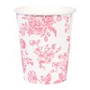 Elyxio 100Pcs Floral Paper Cups Pink Flowers Paper Cups 9oz