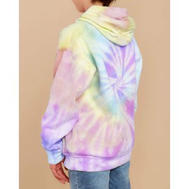 GAMISOTE Unisex Kids Tie Dye Sweatshirt Boys Girls Hooded Kangaroo Pocket Pullover Hoodies (Purple, 11_years)