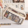 Pencil Case, Transparent, Double-Sided Open Pencil Case, Large Capacity, Stylish,