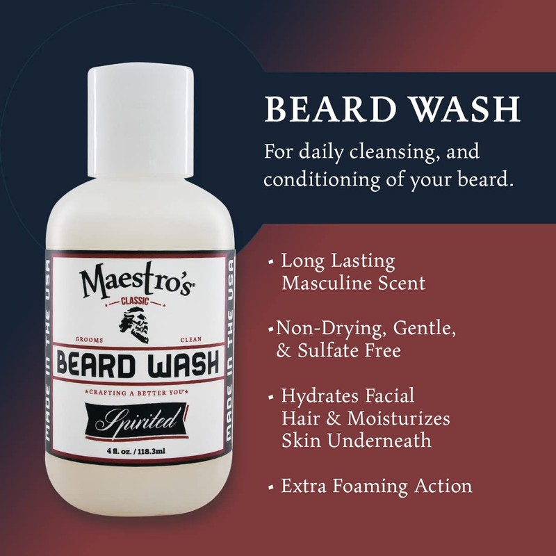 Maestro's Classic BEARD WASH | Anti-Itch, Deep Cleaning, Non-Drying, Fully