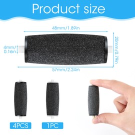 Aradoea 5PCS Electric Foot File Replacement Heads for Scholl Velvet Smooth Replacement Rollers Refills Pumice Stone for Feet Pedicure Hard Skin Remover Rollers Heads Compatible Foot File Refills Black
