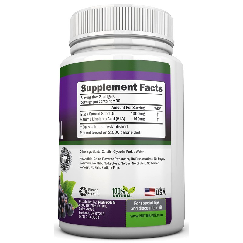 Black Currant Oil - 1000 Mg - 180 Softgels -
