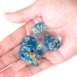 GWHOLE Polyhedral Dice Acrylic Dice 7 Size Cthulhu Mythology TRPG Card Game Educational Educational