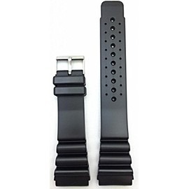 NewLife 24mm Black Rubber Watchband | Comfortable and Durable Heavy Duty Thick PVC Material Replacement Wrist Watchstrap for Men and Women