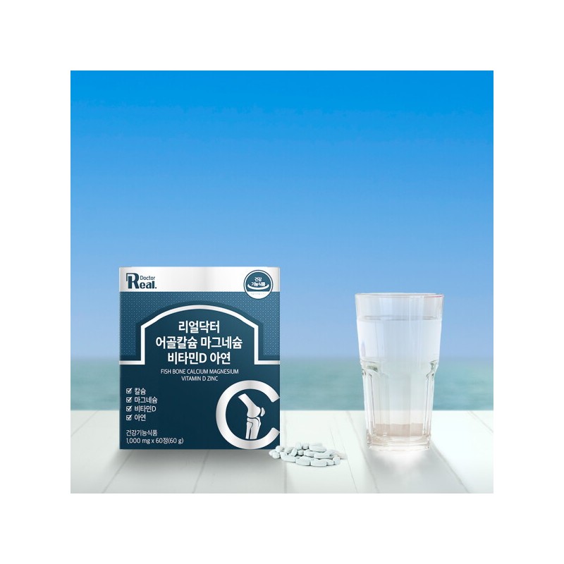 Real Doctor 리얼닥터 어골칼슘 마그네슘 비타민D 아연 6개월분(1000mg x 60정