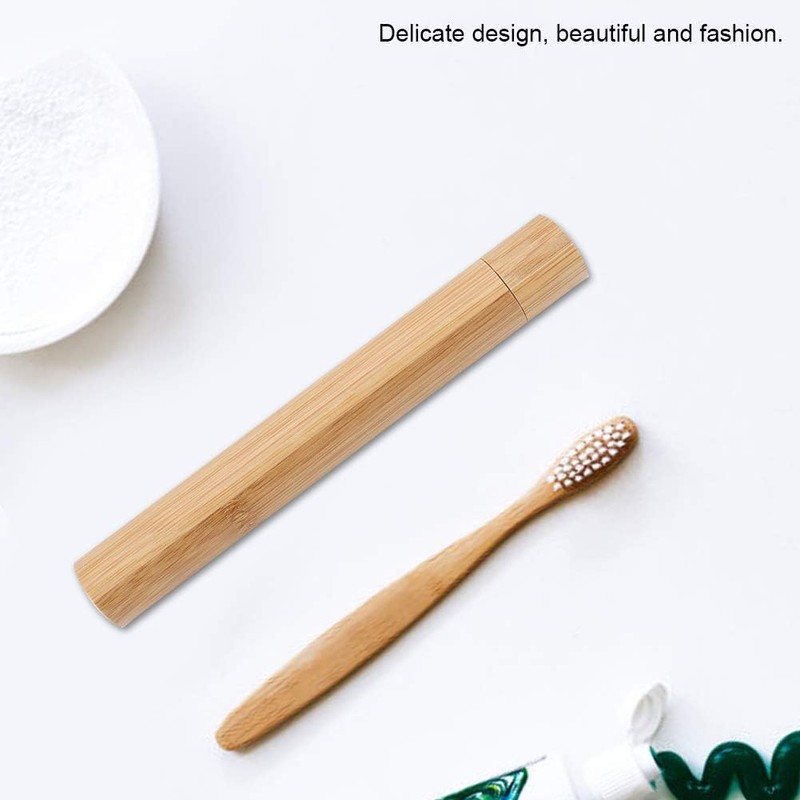Estuche para cepillos de dientes de bambú ecológico portátil Estuche