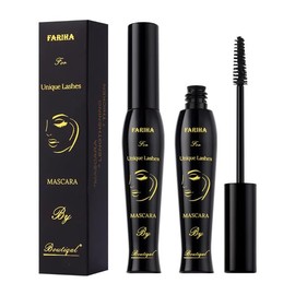 Máscara De Pestañas Fariha Unique Lashes, Negra, Resistente Al Agua, Fórmula Para Alargar Y Espesar Las Pestañas.                                     