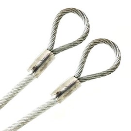 PSI, 3/16" Vinyl Coated Galvanized Steel Cable with Loop Ends, 1/8" Core Diameter, 7x19 Braids, Flexible Multi-Purpose DIY Outdoor Safety Guide Wire Rope (4 feet, Clear)